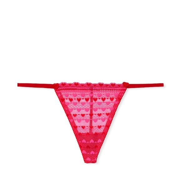 Victoria's Secret Stretch Cotton V-String Panty Pink Fever Small NEW - Picture 5 of 7